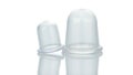 Two colorless silicone medical vacuum massage cupping cups