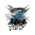 Quad Bike Off-Road ATV Logo, Dust and Dirt. Royalty Free Stock Photo