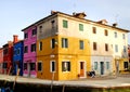 A two colors and other colorful Burano Venice area Italy Royalty Free Stock Photo