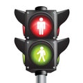 Two colors pedestrian traffic light sign Royalty Free Stock Photo