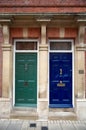 Two colour doors,building or home Royalty Free Stock Photo
