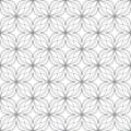 Grey on white geometric tile oval and circle scribbly lines seamless repeat pattern background Royalty Free Stock Photo