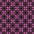 Pink gradient on black geometric tile oval and circle seamless repeat pattern background Royalty Free Stock Photo