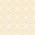 Orange on white hand drawn wavy line tile in a circle seamless repeat pattern background Royalty Free Stock Photo