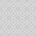 White on silver hand drawn wavy line tile in a circle seamless repeat pattern background Royalty Free Stock Photo
