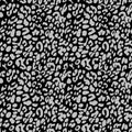 Silver on black leopard print seamless repeat pattern background Royalty Free Stock Photo