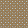 Light blue on brown love heart and dotted line pattern seamless repeat background Royalty Free Stock Photo