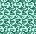 White on green multi hexagonal line pattern seamless repeat background Royalty Free Stock Photo