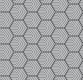 White on grey multi hexagonal line pattern seamless repeat background Royalty Free Stock Photo