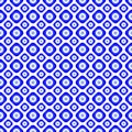 Blue gradient on white two different sized squares with circles seamless repeat pattern background Royalty Free Stock Photo