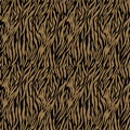 Brown on black zebra stripe print seamless repeat pattern background