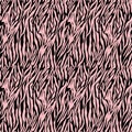 Pink on black zebra stripe print seamless repeat pattern background