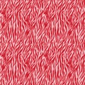 Pink on red zebra stripe print seamless repeat pattern background