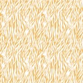Orange on white zebra stripe print seamless repeat pattern background