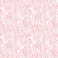 Pink on white zebra stripe print seamless repeat pattern background