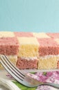 Two coloured sponge cake
