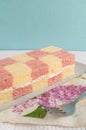 Two coloured sponge cake
