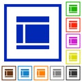 Two columned web layout framed flat icons
