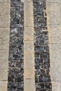 Ornamental knapped flint columns in church wall Royalty Free Stock Photo