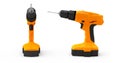 two combi drill impact drill and driver 3d render no shado