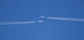 Two Commercial Airliners Pass Each Other at High Altitude