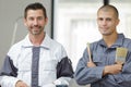 Two commercial painter posing Royalty Free Stock Photo