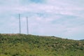 Two Communication towers on the top of the mountain