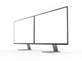 Two computer monitors isolated on white background Royalty Free Stock Photo