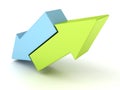 Two concept blue and green arrows in different directions Royalty Free Stock Photo