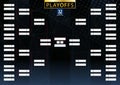 Two conference tournament bracket for 32 team or player on dark background