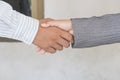 Two confident business man shaking hands Royalty Free Stock Photo
