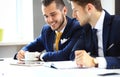 Two confident businessmen networking Royalty Free Stock Photo