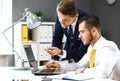 Two confident businessmen networking Royalty Free Stock Photo