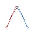 Two connected hairclips in red and blue design Royalty Free Stock Photo