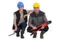 Two construction workers. Royalty Free Stock Photo