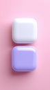 Two Square Boxes in White and Lavender Colors on Pink Background Royalty Free Stock Photo