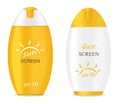 Two containers of sun cream