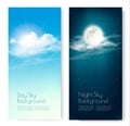 Two contrasting sky banners - Day and Night.