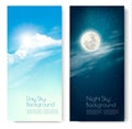 Two contrasting sky banners - Day and Night