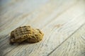 Two cookies on wooden floor