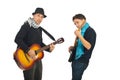 Two cool guys with guitars Royalty Free Stock Photo