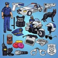 Police Officer Pack Illustration Royalty Free Stock Photo
