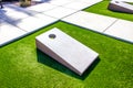 Two Cornhole Boards On Synthetic Turf Royalty Free Stock Photo