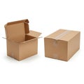 Two corrugated cardboard boxes are displayed Royalty Free Stock Photo
