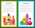 Two Cosmetic Banners Colorful Vector Illustration Royalty Free Stock Photo