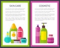 Two Cosmetic Skin Care Banners Vector Illustration Royalty Free Stock Photo