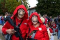 Two cosplay disguised as characters from the Spanish TV series La Casa De Papel at the Lucca Comic