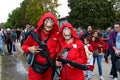 Two cosplay disguised as characters from the Spanish TV series La Casa De Papel at the Lucca Comics & Games