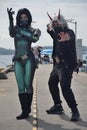 Two Cosplayers at Raffles Marina jetty area during Cosfest Kansha 2022