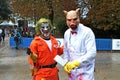 Two cosplayers wear Joker costumes and from Professor Pyg at Lucca Comics & Games